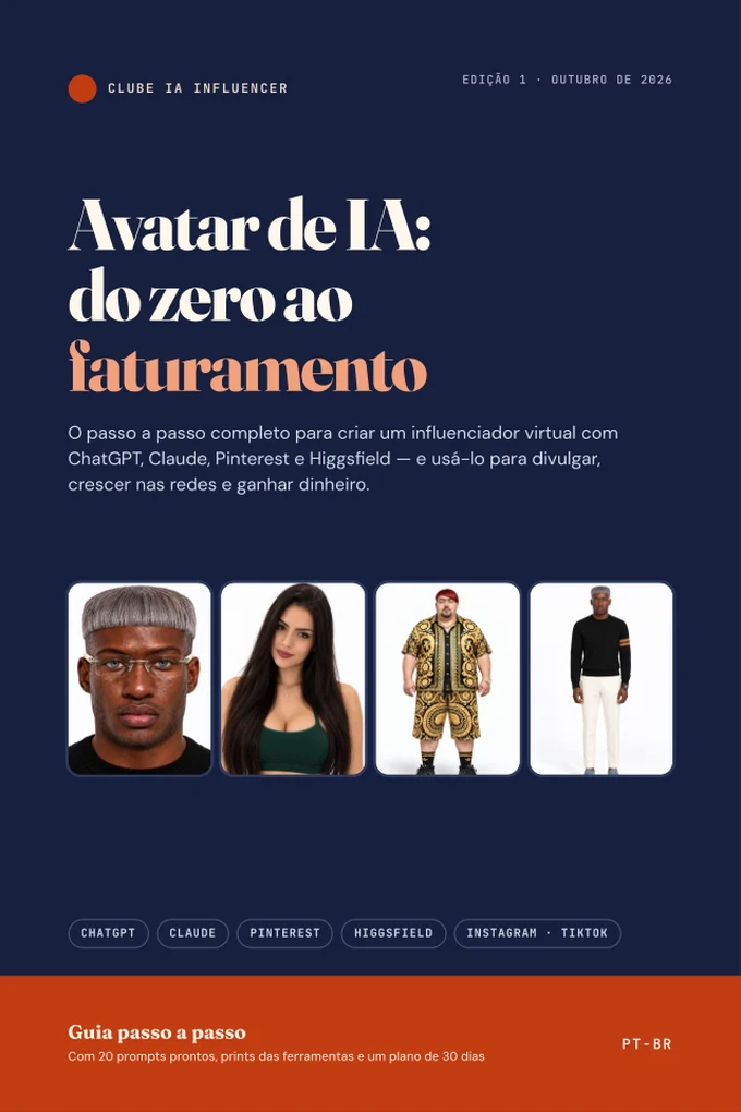 Capa do e-book Avatar de IA: do zero ao faturamento